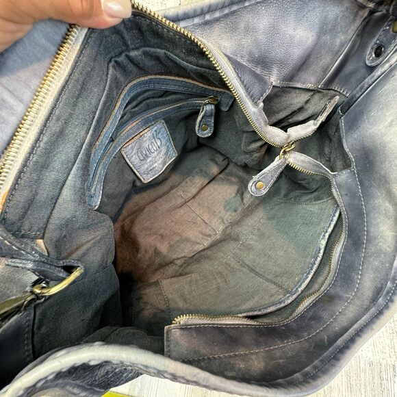 Civico 93 ITALY Embossed Vintage Leather Satchel, Shoulder Handbag, Purse - Picture 11 of 12